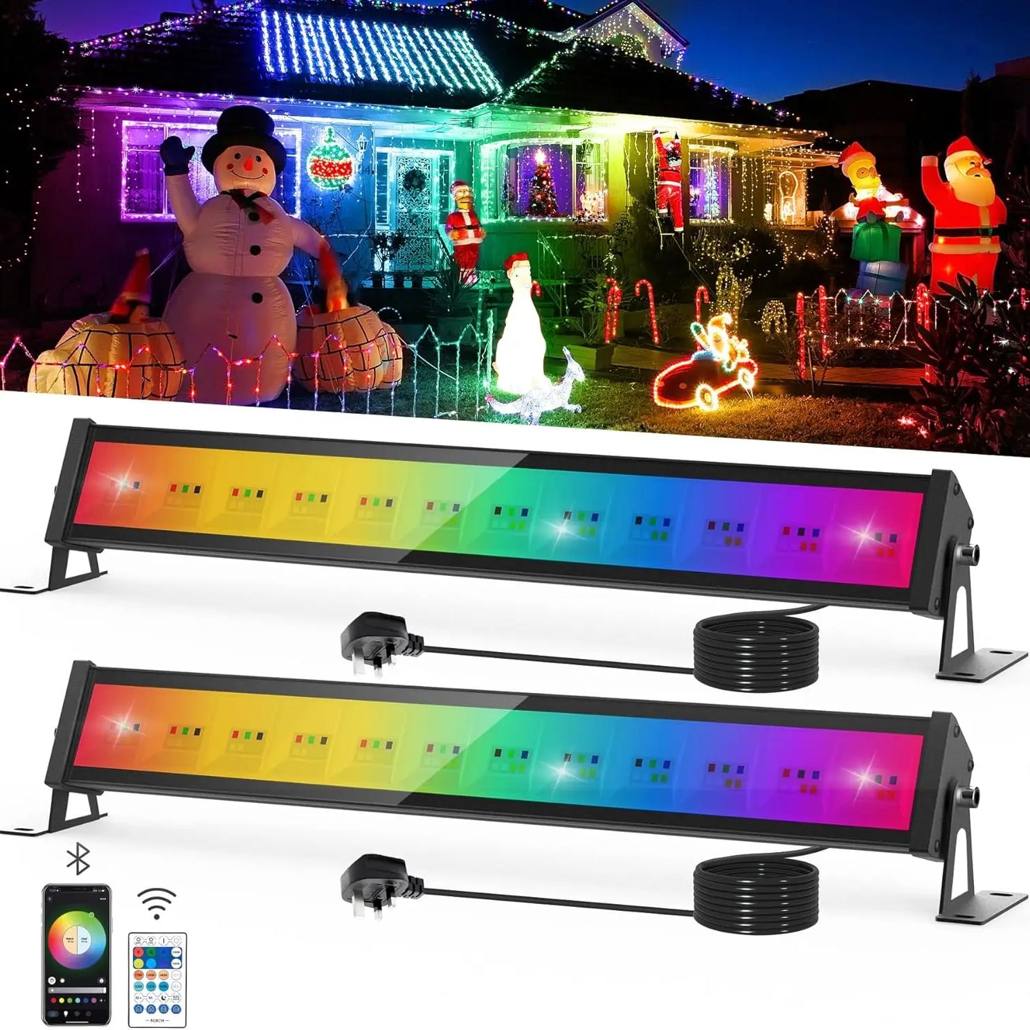 Smart Garden Uk - Lampu sorot LED RGB 50W, lampu
