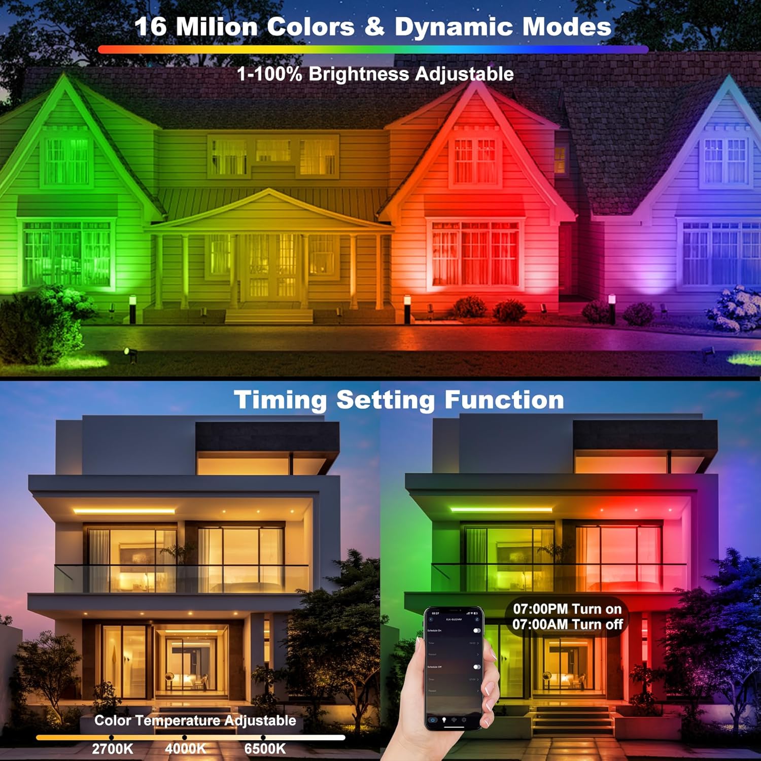 Lampu sorot LED RGB 50W, lampu - Smart Garden Uk ulasan dan harga