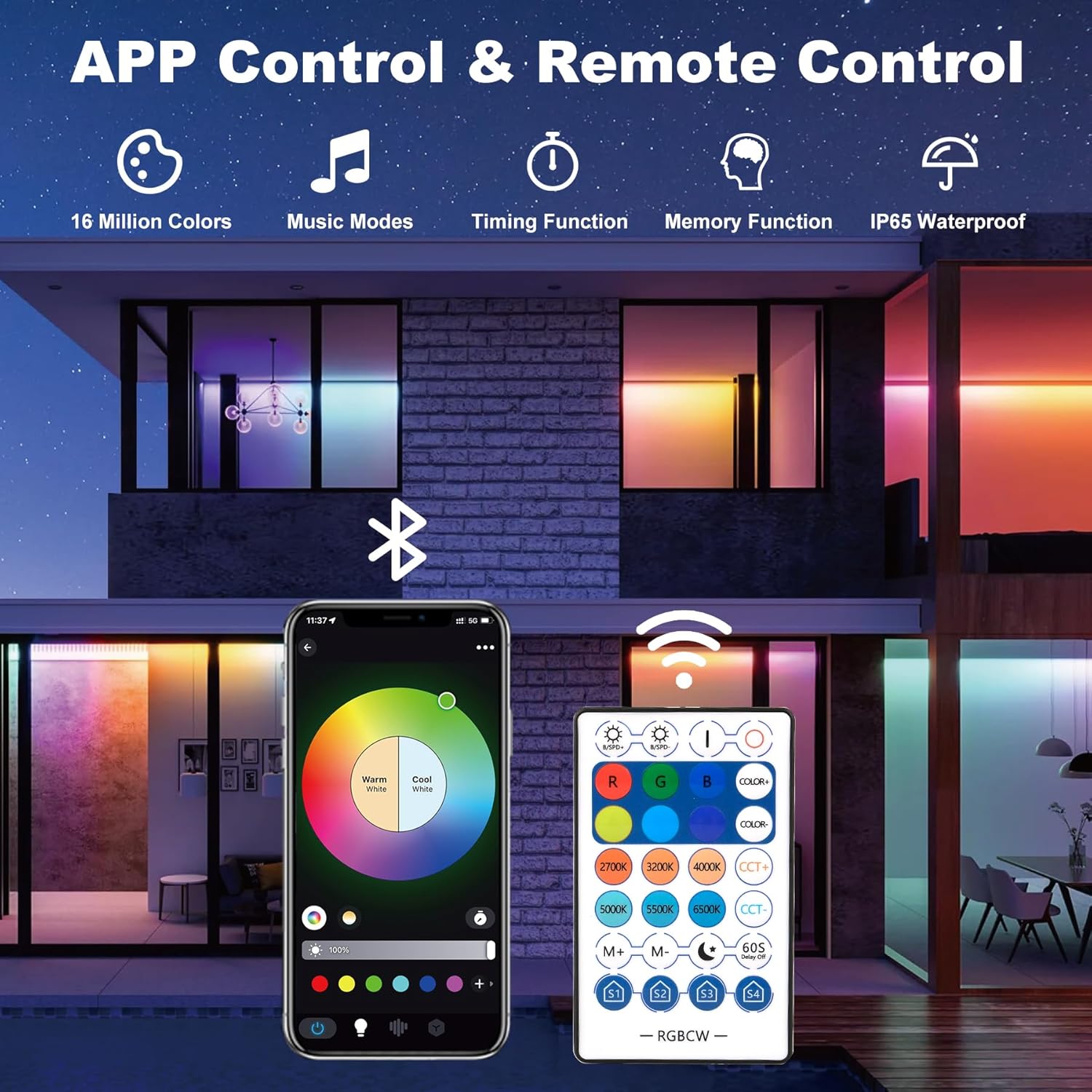 Lampu sorot LED RGB 50W, lampu - Smart Garden Uk ulasan dan harga