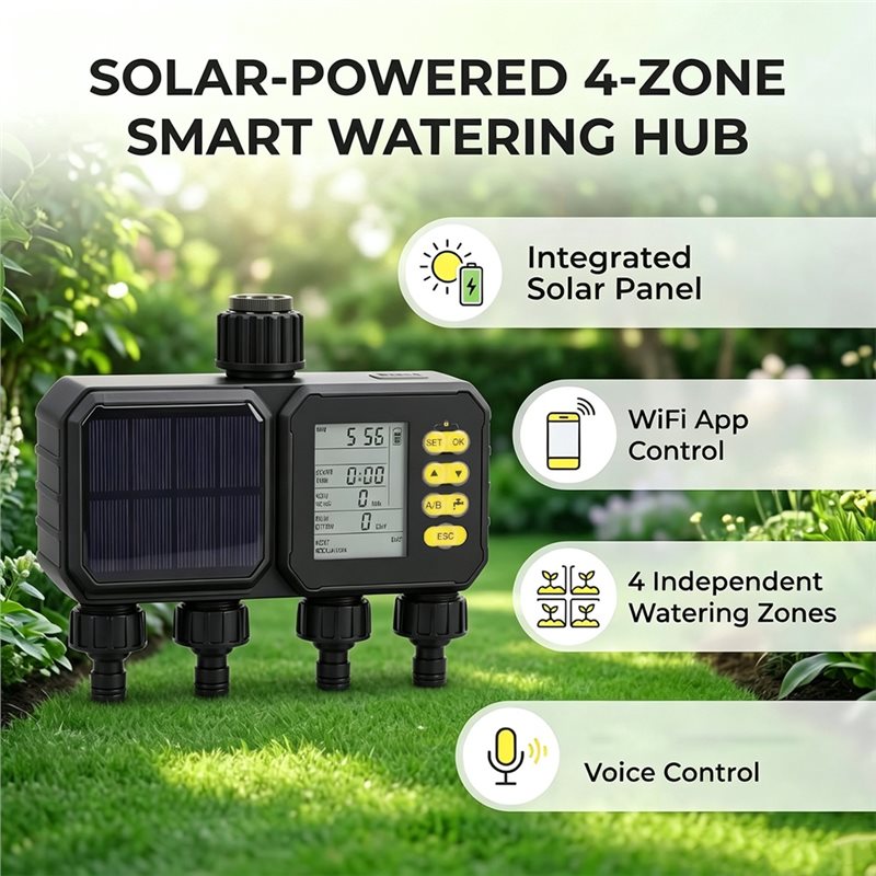 ABUN-Solar Wifi Watering Timer - Smart Garden Zone ulasan dan harga