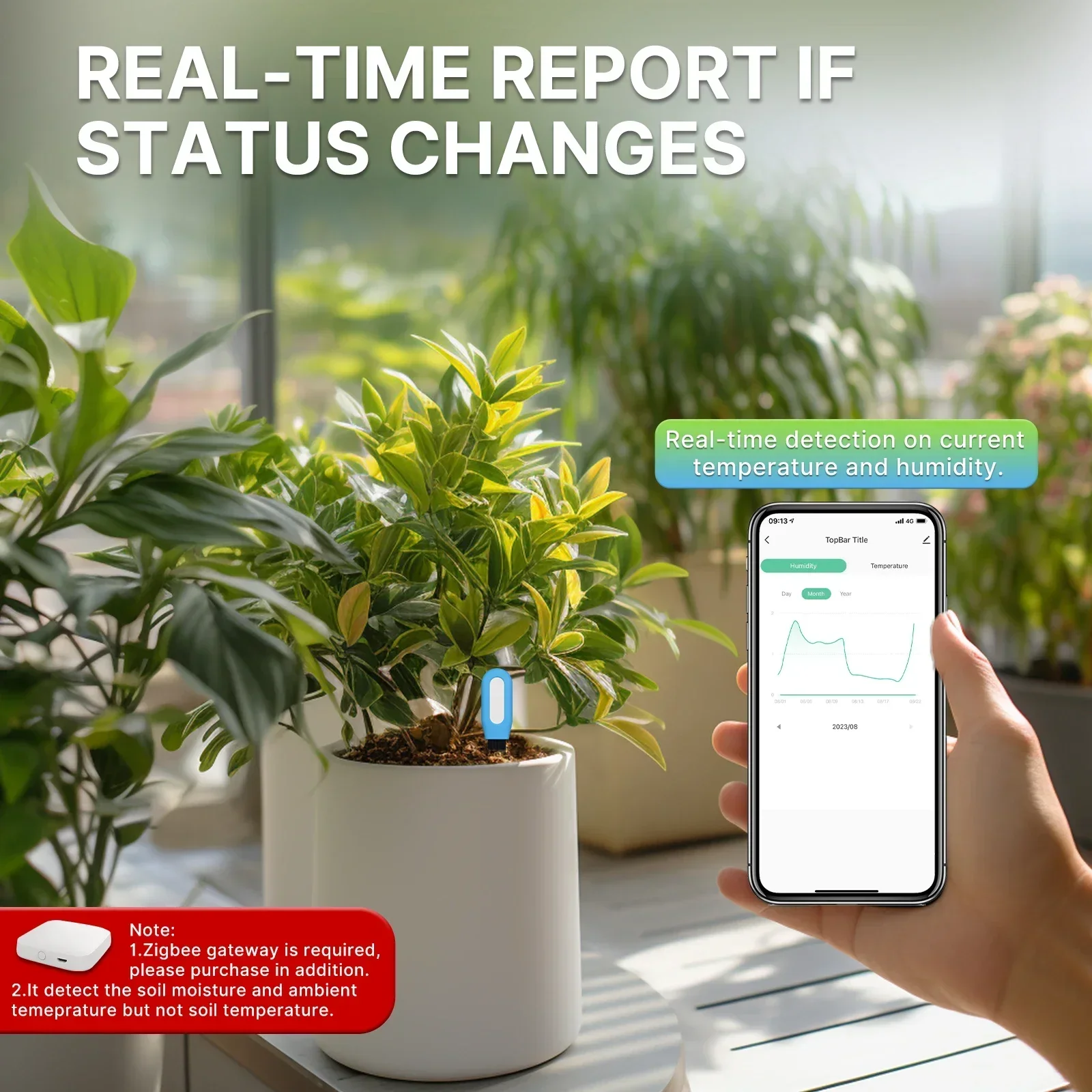 MOES Smart ZigBee pengukur suh - Smart Garden Zigbee ulasan dan harga