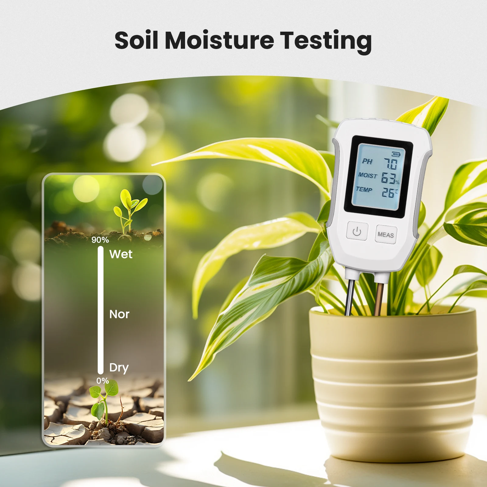 MOES penguji PH 3 in 1 layar L - Garden Weather Station ulasan dan harga