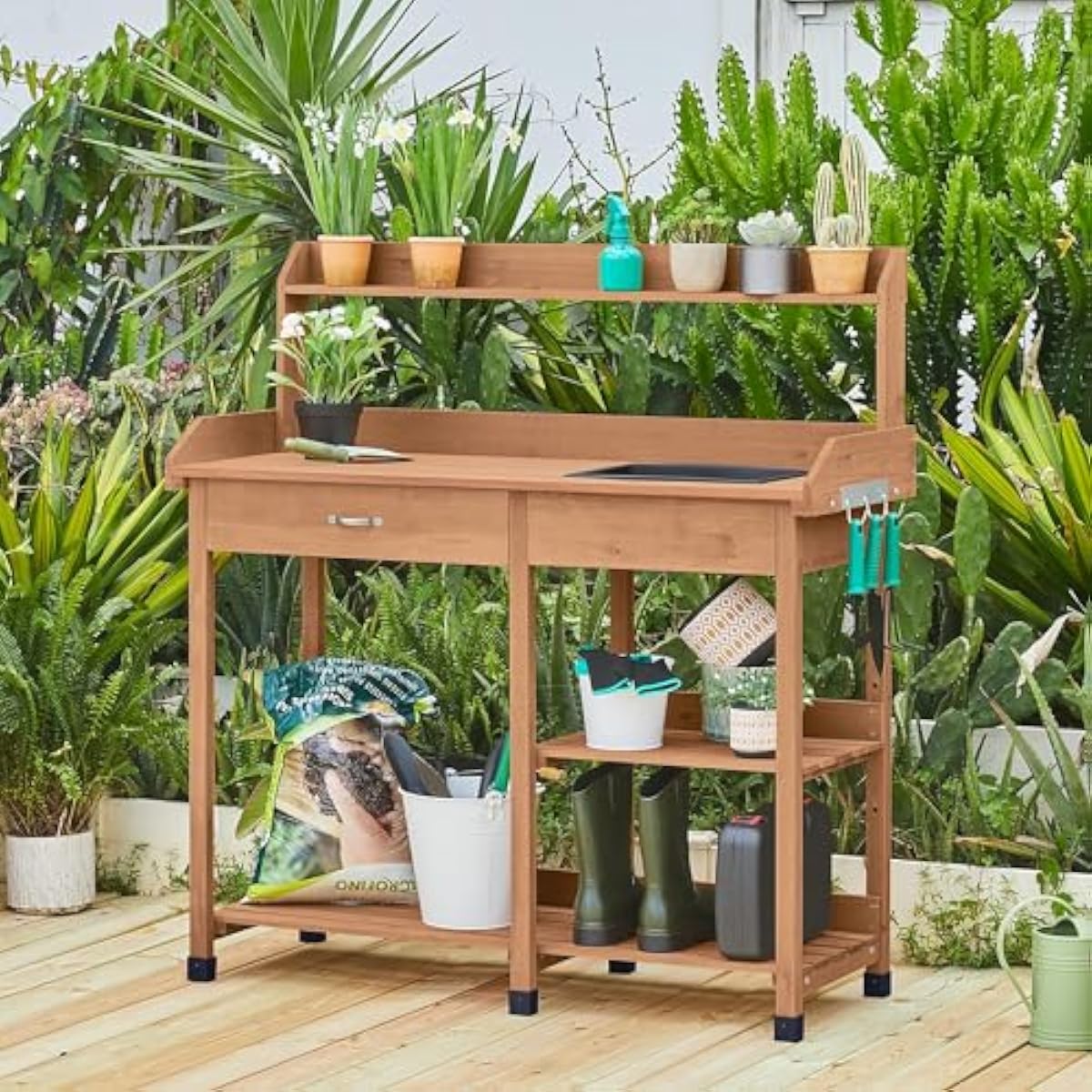 Stasiun Berkebun Kayu Fir Rust - Garden Weather Station ulasan dan harga