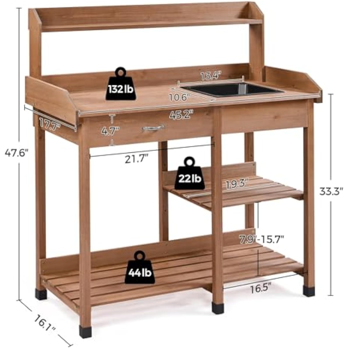 Stasiun Berkebun Kayu Fir Rust - Garden Weather Station ulasan dan harga