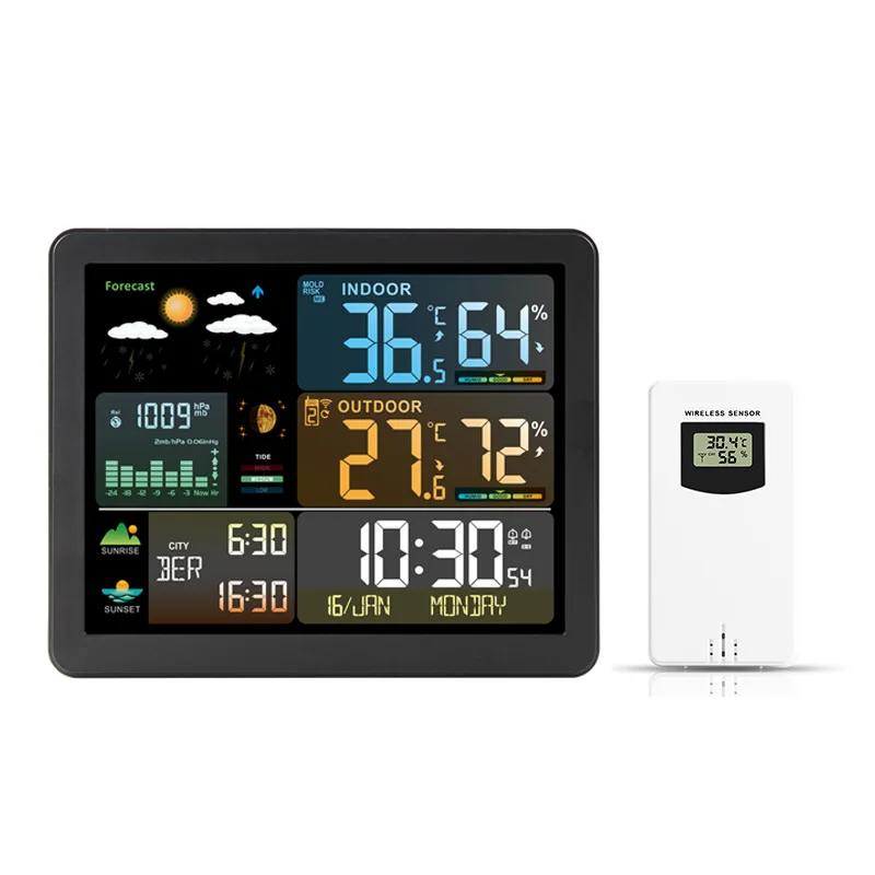 Jam meja elektronik nirkabel,  - Garden Weather Station ulasan dan harga