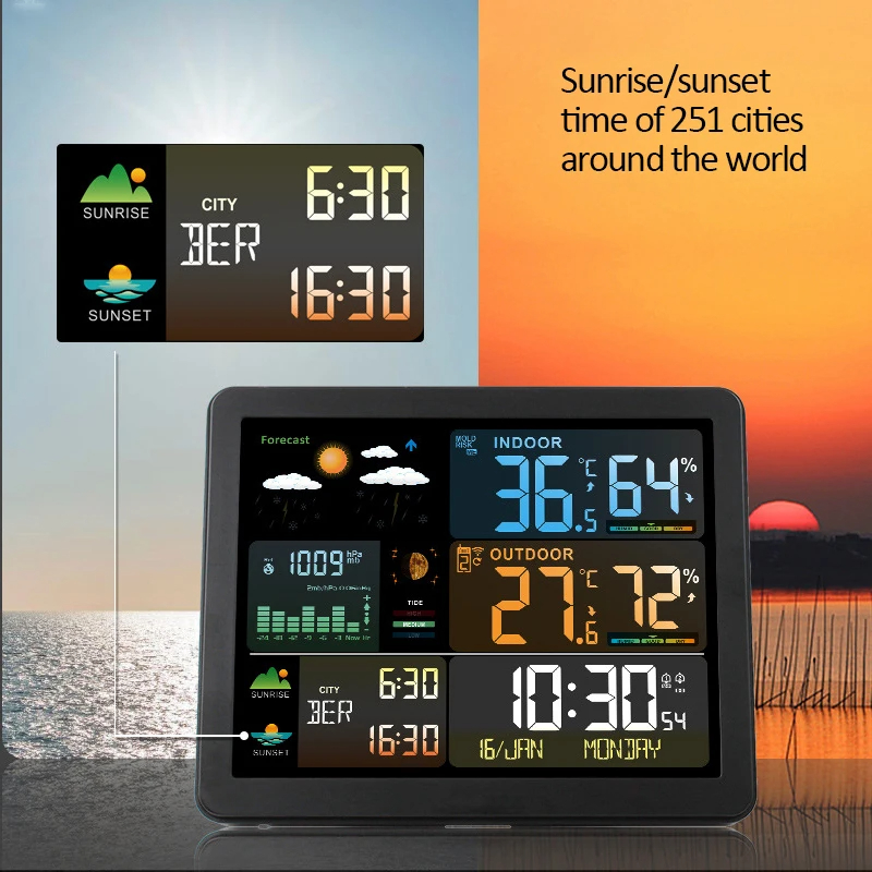 Jam meja elektronik nirkabel,  - Garden Weather Station ulasan dan harga